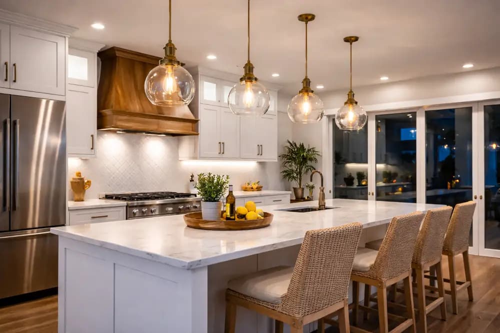 Indoor lighting installation by Ocean Wire Electric